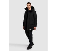 Kurzmantel KHUJO "KIRK", Herren, Gr. L, schwarz, 65% Baumwolle, 35% Polyester, unifarben, regular fit hüftlang, eingesetzt Rippbündchen mit Gummizug, Mäntel Kurzmantel (95117406-L) schwarz