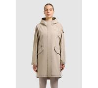 Kurzmantel KHUJO "LEAL", Damen, Gr. L, moussy beige, Web, 75% Baumwolle, 25% Nylon, unifarben, regular fit hüftlang, Raglanärmel mit Druckknopf, Mäntel Kurzmantel (17915842-L) moussy beige