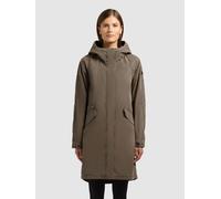 Kurzmantel KHUJO "LEAL", Damen, Gr. S, latte braun, Web, 75% Baumwolle, 25% Nylon, unifarben, regular fit hüftlang, Raglanärmel mit Druckknopf, Mäntel Kurzmantel (65548664-S) latte braun