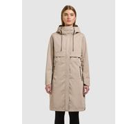 Kurzmantel KHUJO "MANAO2", Damen, Gr. L, latte beige, Web, 100% Polyester, unifarben, regular fit ca. Mitte Oberschenkel, eingesetzt abgesteppte Kante, Mäntel Kurzmantel (76895404-L) latte beige