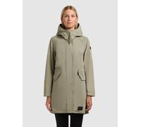 Kurzmantel KHUJO "NIKA", Damen, Gr. L, beige (reet grün), Twill, 100% Baumwolle, unifarben, regular fit hüftlang, eingesetzt abgesteppte Kante, Mäntel Kurzmantel (59991902-L) reet grün