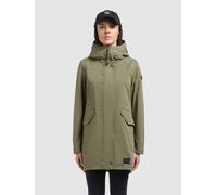 Kurzmantel KHUJO "NIKA", Damen, Gr. L, grün (olive), Twill, 100% Baumwolle, unifarben, regular fit hüftlang, eingesetzt abgesteppte Kante, Mäntel Kurzmantel (76425451-L) olive