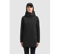 Kurzmantel KHUJO "NIKA", Damen, Gr. L, schwarz, Twill, 100% Baumwolle, unifarben, regular fit hüftlang, eingesetzt abgesteppte Kante, Mäntel Kurzmantel (40821057-L) schwarz