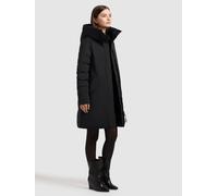 Kurzmantel KHUJO "PROTEA", Damen, Gr. XS, schwarz, 100% Polyester, unifarben, regular fit knielang, eingesetzt gerader Abschluss, Mäntel Kurzmantel (62223248-XS) schwarz