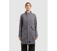 Kurzmantel KHUJO "THERES", Damen, Gr. L, grau (slate grau), Twill, 100% Baumwolle, unifarben, regular fit knielang, eingesetzt abgesteppte Kante, Mäntel Kurzmantel (30567612-L) slate grau