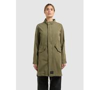 Kurzmantel KHUJO "THERES", Damen, Gr. L, grün (olive), Twill, 100% Baumwolle, unifarben, regular fit knielang, eingesetzt abgesteppte Kante, Mäntel Kurzmantel (64874557-L) olive