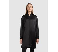 Kurzmantel KHUJO "TINDRA", Damen, Gr. XS, schwarz, 97% Polyester, 3% Elasthan, glänzend, regular fit hüftlang, eingesetzt Rippstrickbündchen, Mäntel Kurzmantel (18244244-XS) schwarz