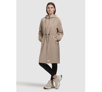 Kurzmantel KHUJO "TUULI", Damen, Gr. S, beige, Web, 92% Polyester, 8% Elasthan, unifarben, loose fit knielang, Raglanärmel elastischer Bund, Mäntel Kurzmantel (61004318-S) beige
