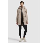 Kurzmantel KHUJO "VENGA", Damen, Gr. XL, beige, Web, 80% Baumwolle, 20% Nylon, unifarben, regular fit Po-bedeckend, eingesetzt abgesteppte Kante mit Druckknöpfen, Mäntel Kurzmantel (13075863-XL) beige