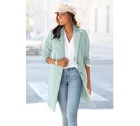 Kurzmantel LASCANA, Damen, Gr. 40, grün (hellgrün), Web, Obermaterial: 100% Polyester. Futter: 100% Polyester, unifarben, figurumspielend kniefrei, Mäntel Kurzmantel, im klassischen Design, Damenmante