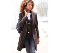 Kurzmantel LASCANA, Damen, Gr. 44, braun, Web, Obermaterial: 100% Polyester. Futter: 100% Polyester, unifarben, figurumspielend kniefrei, Mäntel, im klassischen Design, Damenmantel, Blazermantel, casu
