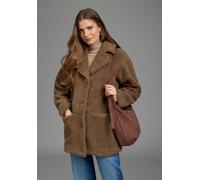 Kurzmantel LAURA SCOTT, Damen, Gr. 42, braun (hellbraun), Obermaterial: 100% Polyester. Futter: 100% Polyester, unifarben, figurumspielend Po-bedeckend, abgesteppte Kante, Mäntel Kurzmantel, mit Rever