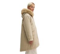 Funktionsmantel MARC O'POLO "mit abnehmbarem Fake-Fur-Kragen", Damen, Gr. 42, beige (earthy taupe), Obermaterial: 100% Baumwolle. Futter: 100% Polyester, unifarben, relaxed fit, Mäntel, Topseller (465