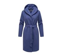 Kurzmantel MARIKOO "Kailii", Damen, Gr. M, blau (blau violet), 90% Polyester, 10% Viskose, Mäntel Kurzmantel, Eleganter Wickel Mantel mit Taillengürtel und Oversized Hood Kapuze (70284736-M) blau viol