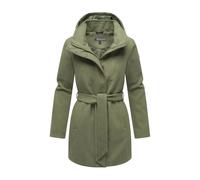 Kurzmantel MARIKOO "Katalinaa", Damen, Gr. L, grün (olive leaf), 90% Polyester, 10% Viskose, Mäntel Kurzmantel, Eleganter Wickel Mantel mit Taillengürtel und Oversized Hood Kapuze (71590157-L) olive l