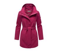 Kurzmantel MARIKOO "Katalinaa", Damen, Gr. XXL, pink (berry wine), 90% Polyester, 10% Viskose, Mäntel Kurzmantel, Eleganter Wickel Mantel mit Taillengürtel und Oversized Hood Kapuze (78214258-XXL) ber