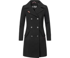 Kurzmantel MARIKOO "Nanakoo", Damen, Gr. 4XL (48), schwarz, Oberstoff: 90% Polyacryl, 8% Viskose, 2% Elasthan. Futter: 100% Polyester. Ärmelfutter: 100% Polyester, figurumspielend ca. Mitte Oberschenk