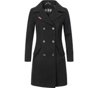 Kurzmantel MARIKOO "Nanakoo", Damen, Gr. 5XL (50), schwarz, Oberstoff: 90% Polyacryl, 8% Viskose, 2% Elasthan. Futter: 100% Polyester. Ärmelfutter: 100% Polyester, figurumspielend ca. Mitte Oberschenk