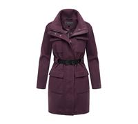 Kurzmantel MARIKOO "Tanokoo", Damen, Gr. XS, lila (dusty plum), 90% Polyester, 10% Viskose, Mäntel Kurzmantel, Eleganter Übergangsmantel mit großen Taschen und Stretch-Gürtel (23536252-XS) dusty plum