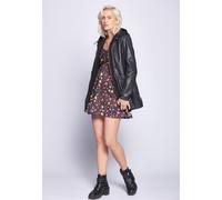 Kurzmantel MAZE "42020116", Damen, Gr. M, grau (anthrazit), Obermaterial: 100% Lammleder; Innenfutter: 90% Polyester, 10% Polyester; Ärmelfutter: 100% Polyester, Mäntel Kurzmantel (61436121-M) anthraz