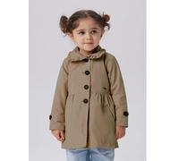Kurzmantel NAME IT "NMFMADELIN TRENCH COAT NOOS", Mädchen, Gr. 116, savannah tan, Web, Obermaterial: 85% Polyester, 15% Baumwolle, unifarben, figurumspielend Po-bedeckend, mit Knopf,mit Riegel, Mäntel