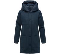 Kurzmantel NAVAHOO "Flauschwunder 14", Damen, Gr. XL (42), blau (navy), Obermaterial: 90% Polyacryl, 8% Viscose, 2% Elastan; Obermaterial 2: 100% Polyester; Innenfutter: 100% Polyester; Wattierung: 10
