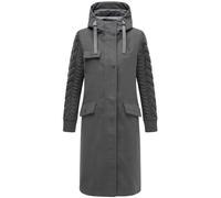 Kurzmantel NAVAHOO "Knit Babe 14", Damen, Gr. L (40), grau (anthrazit), Obermaterial: 95% Polyester, 3% Viskose, 2% Modacryl. Innenfutter: 100% Polyester. Ärmelfutter: 100% Polyester, weit kniebedecke