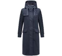 Kurzmantel NAVAHOO "Knit Babe 14", Damen, Gr. M (38), blau (navy), Obermaterial: 95% Polyester, 3% Viskose, 2% Modacryl. Innenfutter: 100% Polyester. Ärmelfutter: 100% Polyester, weit kniebedeckend, h