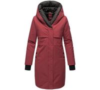 Kurzmantel NAVAHOO "Snowelf" Gr. S (36), rot (bordeaux) Damen Mäntel Übergangsmäntel Wintermantel mit hohem Kragen und großer Kapuze (30099816-S)