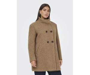 Kurzmantel ONLY CARMAKOMA "CARNEWSOPHIA WOOL COAT OTW", Damen, Gr. L, cocoa créme detail:melange, Web, Obermaterial: 70% Polyester, 30% Wolle, meliert, Mäntel Kurzmantel (90540343-L) cocoa créme detai