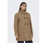Kurzmantel ONLY CARMAKOMA "CARNEWSOPHIA WOOL COAT OTW", Damen, Gr. M, braun (cocoa créme detail:melange), Web, Obermaterial: 70% Polyester, 30% Wolle, meliert, Mäntel Kurzmantel (90540343-M) cocoa cré