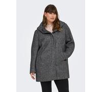 Kurzmantel ONLY CARMAKOMA "CARSEDONA LIGHT COAT OTW NOOS", Damen, Gr. XL, grau (dunkelgrau melange), Web, Obermaterial: 85% Polyester, 15% Baumwolle, meliert, hüftbedeckend, Mäntel Kurzmantel (1292386