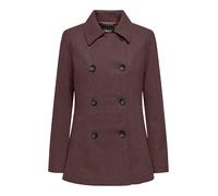 Kurzmantel ONLY "ONLBLAKE PEACOAT CC OTW", Damen, Gr. L, braun (decadent chocolate detail:melange), Web, Obermaterial: 100% Polyester, meliert, hüftbedeckend, Mäntel Kurzmantel, Kunstfaser (76783064-L