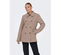 Kurzmantel ONLY "ONLBLAKE PEACOAT CC OTW", Damen, Gr. M, beige (mocha meringue detail:melange), Web, Obermaterial: 100% Polyester, meliert, hüftbedeckend, Mäntel Kurzmantel, Kunstfaser (36477148-M) mo