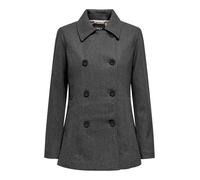 Kurzmantel ONLY "ONLBLAKE PEACOAT CC OTW", Damen, Gr. XL, grau (dunkelgrau melange detail:schwarz button), Web, Obermaterial: 100% Polyester, unifarben, hüftbedeckend, Mäntel Kurzmantel, Kunstfaser (5