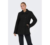 Kurzmantel ONLY "ONLBLAKE PEACOAT CC OTW", Damen, Gr. XL, schwarz (schwarz detail:schwarz button), Web, Obermaterial: 100% Polyester, unifarben, hüftbedeckend, Mäntel Kurzmantel, Kunstfaser (32535045-