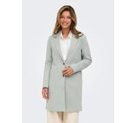 Kurzmantel ONLY "ONLCARRIE MEL COAT OTW NOOS", Damen, Gr. 34, grün (lichen), Web, Obermaterial: 55% Baumwolle, 45% Polyester, unifarben, tailliert kniefrei, V-Ausschnitt, Mäntel Kurzmantel (26298924-3