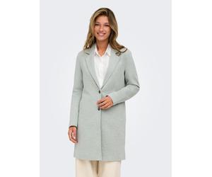 Kurzmantel ONLY "ONLCARRIE MEL COAT OTW NOOS", Damen, Gr. 34, grün (lichen), Web, Obermaterial: 55% Baumwolle, 45% Polyester, unifarben, tailliert kniefrei, V-Ausschnitt, Mäntel Kurzmantel (26298924-3