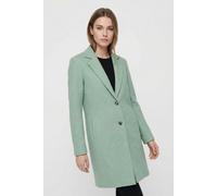 Kurzmantel ONLY "ONLCARRIE MEL COAT OTW NOOS", Damen, Gr. 38, lichen, Web, Obermaterial: 55% Baumwolle, 45% Polyester, unifarben, tailliert kniefrei, V-Ausschnitt, Mäntel Kurzmantel (26298924-38)