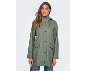 Kurzmantel ONLY "ONLELISA RAINCOAT OTW NOOS", Damen, Gr. M, grün (agave grün), Web, Obermaterial: 100% Polyester, unifarben, Po-bedeckend, Mäntel Kurzmantel, beschichtete Qualität (75399660-M) agave g