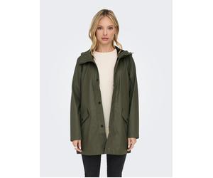 Kurzmantel ONLY "ONLELISA RAINCOAT OTW NOOS", Damen, Gr. M, grün (kalamata), Web, Obermaterial: 100% Polyester, unifarben, Po-bedeckend, Mäntel Kurzmantel, beschichtete Qualität (82417753-M) kalamata