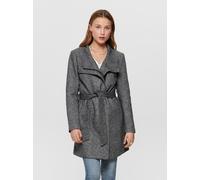 Kurzmantel ONLY "ONLELLI LIGHT COAT CS OTW", Damen, Gr. L, grau (dunkelgrau melange), Web, Obermaterial: 85% Polyester, 15% Baumwolle, unifarben, regular fit, Mäntel Kurzmantel (38100042-L) dunkelgrau