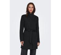 Kurzmantel ONLY "ONLELLI LIGHT COAT CS OTW", Damen, Gr. M, schwarz (schwarz detail:solid), Web, Obermaterial: 85% Polyester, 15% Baumwolle, unifarben, regular fit, Mäntel Kurzmantel (58889146-M)