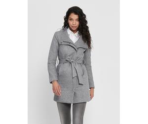 Kurzmantel ONLY "ONLELLI LIGHT COAT CS OTW", Damen, Gr. S, light grau melange, Web, Obermaterial: 85% Polyester, 15% Baumwolle, unifarben, regular fit, Mäntel Kurzmantel (95955008-S)