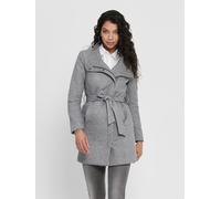 Kurzmantel ONLY "ONLELLI LIGHT COAT CS OTW", Damen, Gr. XS, light grau melange, Web, Obermaterial: 85% Polyester, 15% Baumwolle, unifarben, regular fit, Mäntel Kurzmantel (95955008-XS) light grau mela