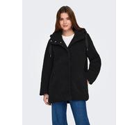 Kurzmantel ONLY "ONLMINA CURLY TEDDY COAT OTW", Damen, Gr. XS, schwarz, Plüsch, Obermaterial: 100% Polyester, unifarben, regular fit, Mäntel Kurzmantel (22998850-XS) schwarz