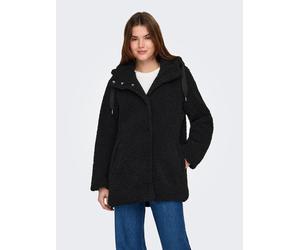 Kurzmantel ONLY "ONLMINA CURLY TEDDY COAT OTW", Damen, Gr. XS, schwarz, Plüsch, Obermaterial: 100% Polyester, unifarben, regular fit, Mäntel Kurzmantel (22998850-XS) schwarz