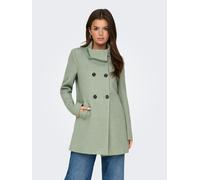 Kurzmantel ONLY "ONLSEDONA LIFE SOPHIA DB COAT CC OTW", Damen, Gr. S, grün (hedge grün detail:melange), Web, Obermaterial: 85% Polyester, 15% Baumwolle, meliert, unifarben, regular fit taillenbedeckt,