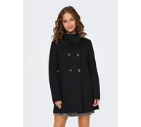 Kurzmantel ONLY "ONLSEDONA LIFE SOPHIA DB COAT CC OTW", Damen, Gr. XL, schwarz, Web, Obermaterial: 85% Polyester, 15% Baumwolle, unifarben, regular fit taillenbedeckt, Mäntel Kurzmantel (50493750-XL)