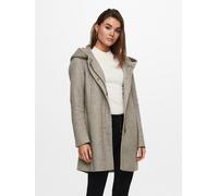 Kurzmantel ONLY "ONLSEDONA LIGHT COAT OTW NOOS", Damen, Gr. S, braun (walnut detail:melange with pumice stone), Web, Obermaterial: 85% Polyester, 15% Baumwolle, unifarben, figurbetont Po-bedeckend, ge
